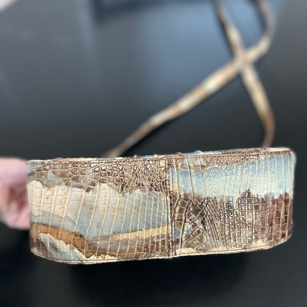 Brahmin Nadine Caribou Melbourne Croc embossed Shoulder/Crossbody Leather Bag - Picture 11 of 13